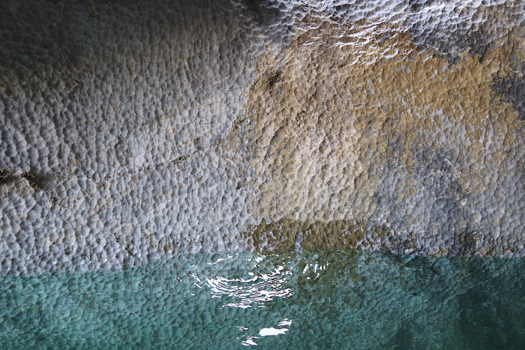 The guide liked to point out the texture of the rock and the color of the water.