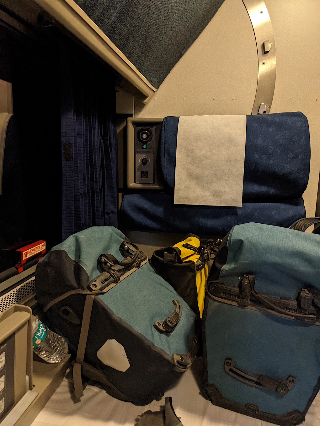 Amtrak roomettes are hard to photograph, but cozy.