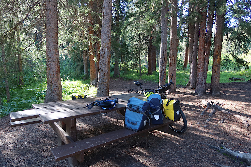 Packing up the campsite