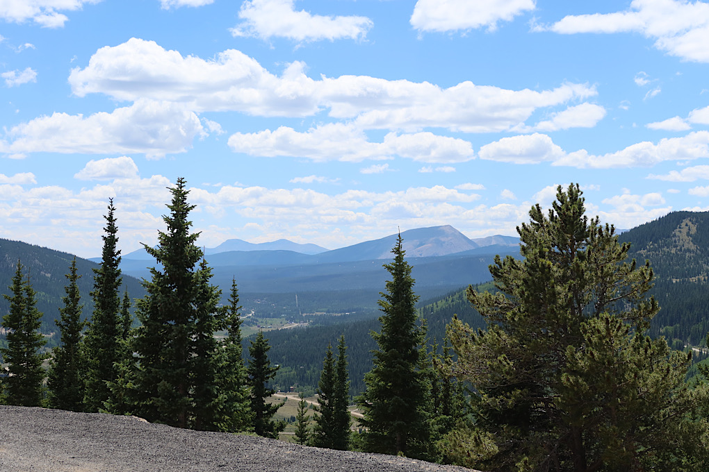 Looking down the pass.