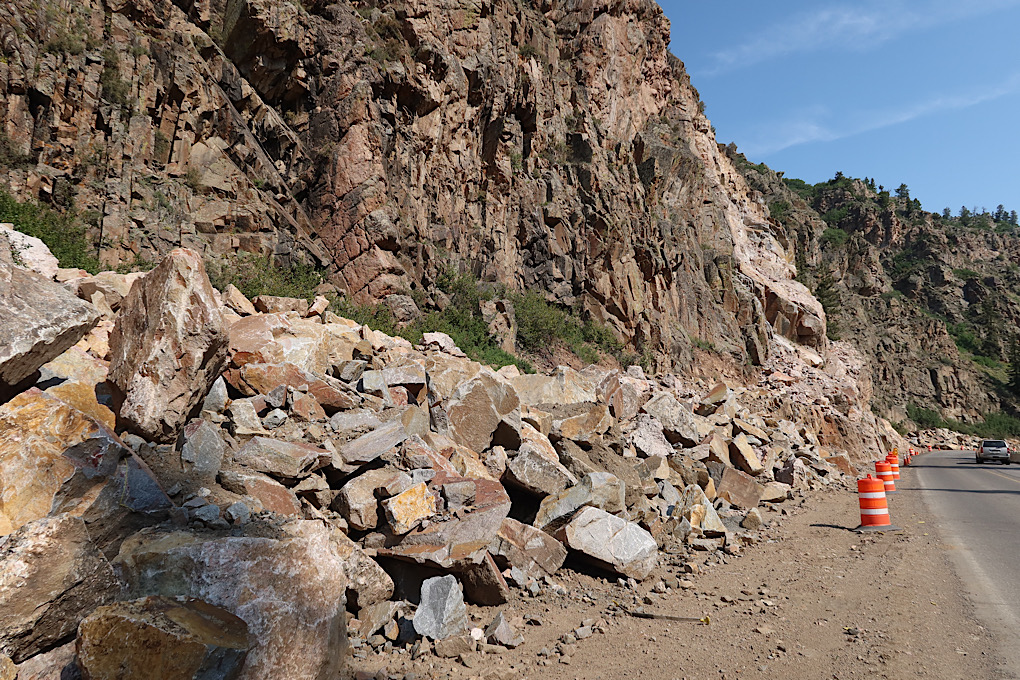 Piles of rock.