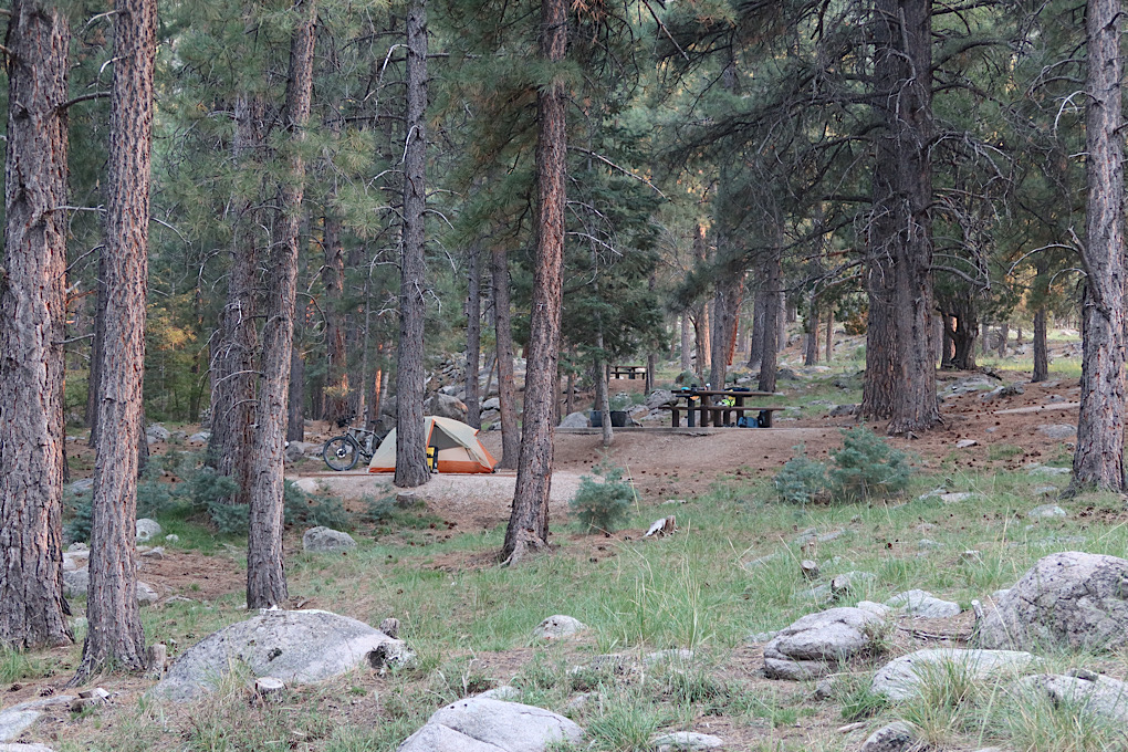 My campground from the rock I sat on for a while.