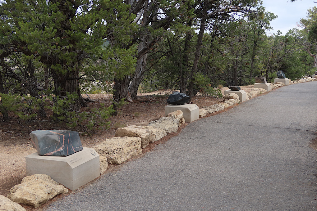 Part of the path had a lot of labeled rocks.