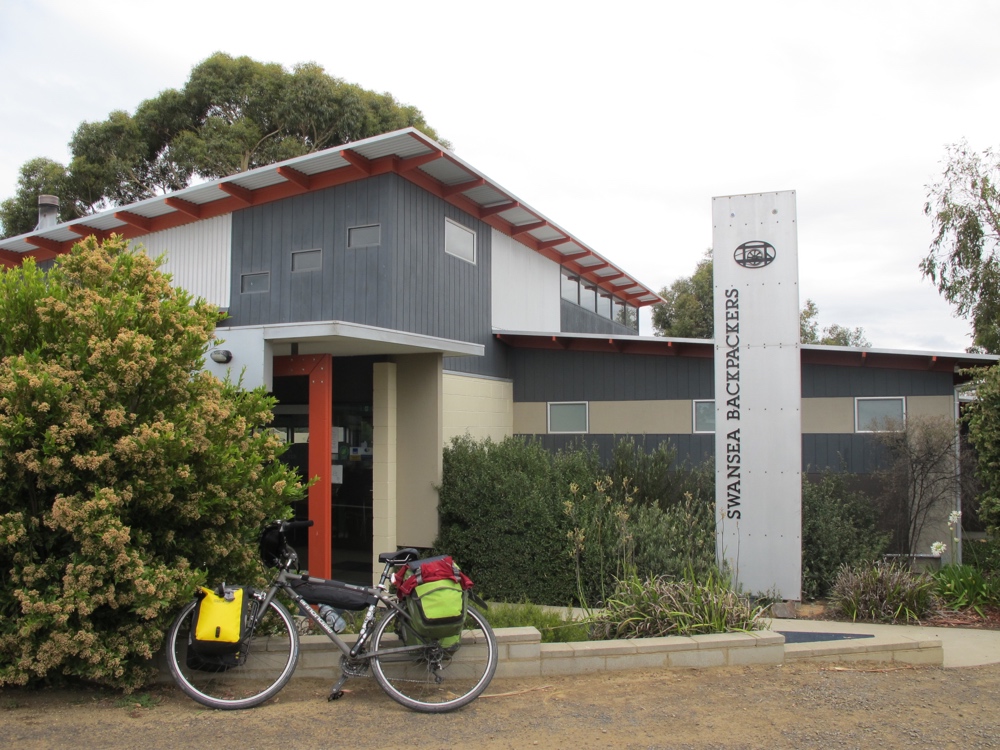 The building doesn&#8217;t look that great from the road, but they have a very nice grassy yard for camping in hidden away.