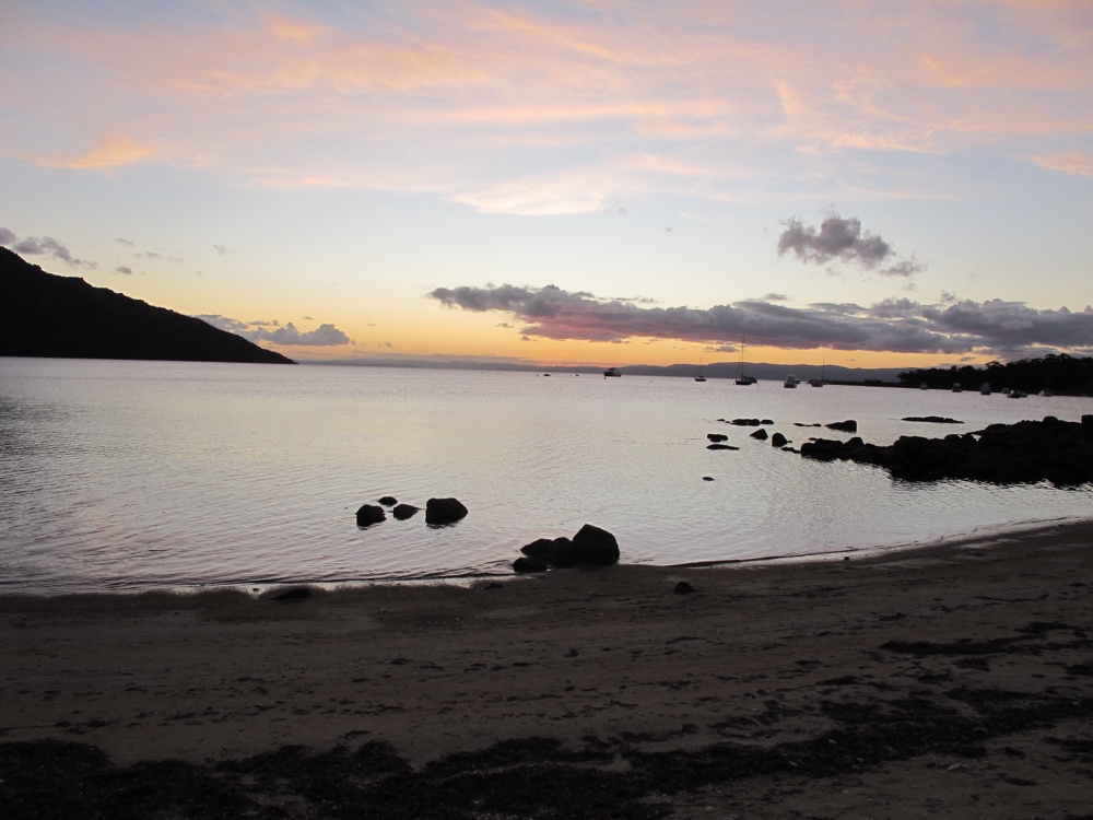 Sunset over Coles Bay.