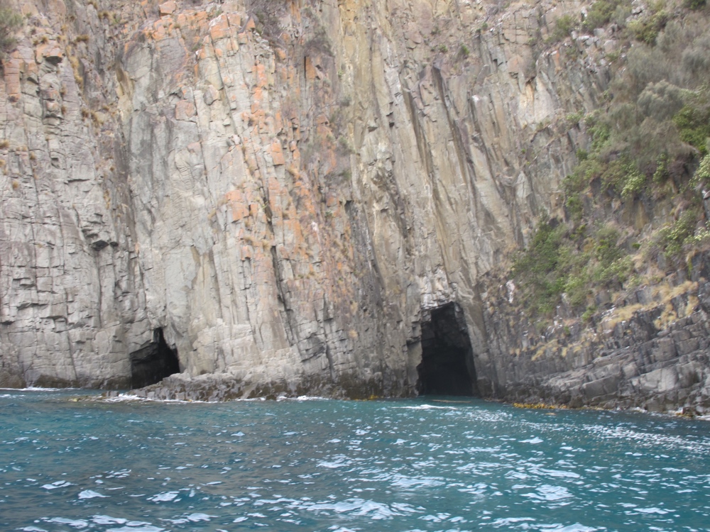 Sea caves.