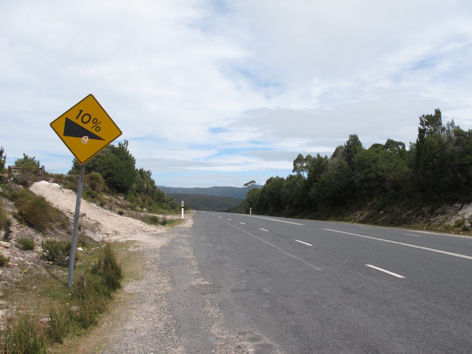 Both directions had 10% grade signs, but I think they might have been underestimates.