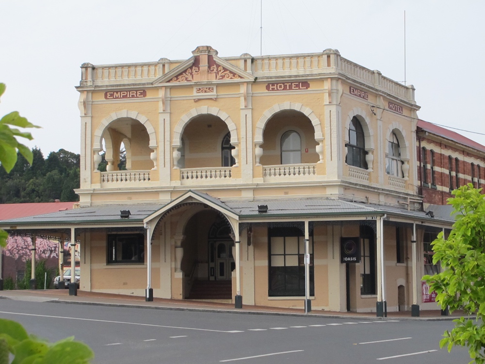 Across the street is the grandest of the hotels. The town used to be a lot bigger, I believe.