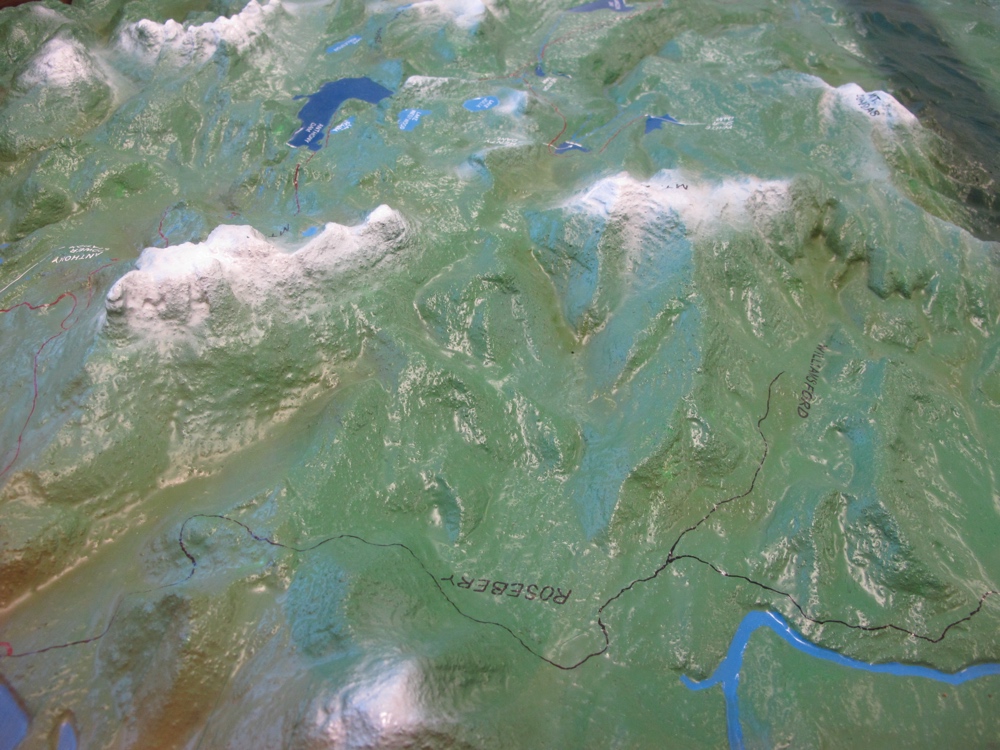 There was a 3D map of northwestern Tasmania. I got a nice realistic view of the ranges I will be crossing.