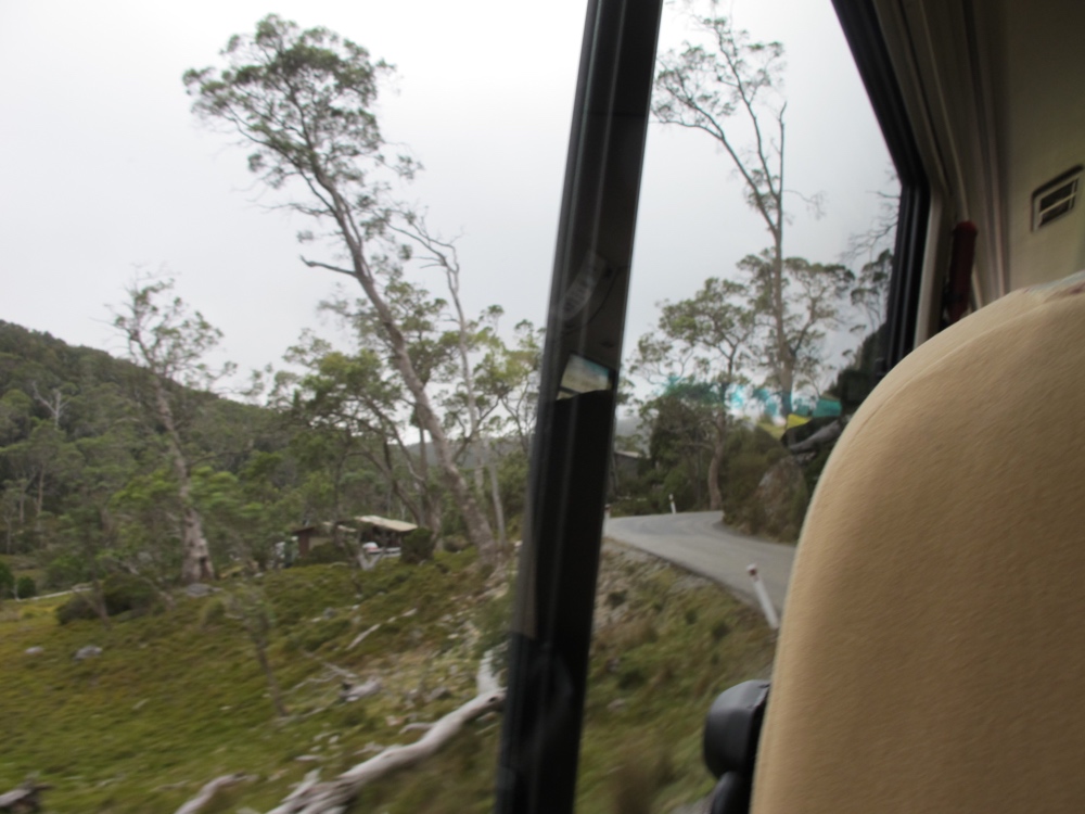 It was hard to get a good shot, but this road was two way with largish shuttles going both ways. The shuttle drivers keep each other informed of their location via radio, so can avoid running into each other around blind turns. But the tourists in their own vehicles don&#8217;t have those radios. They encourage everyone to take the shuttles instead of driving and I can see why.