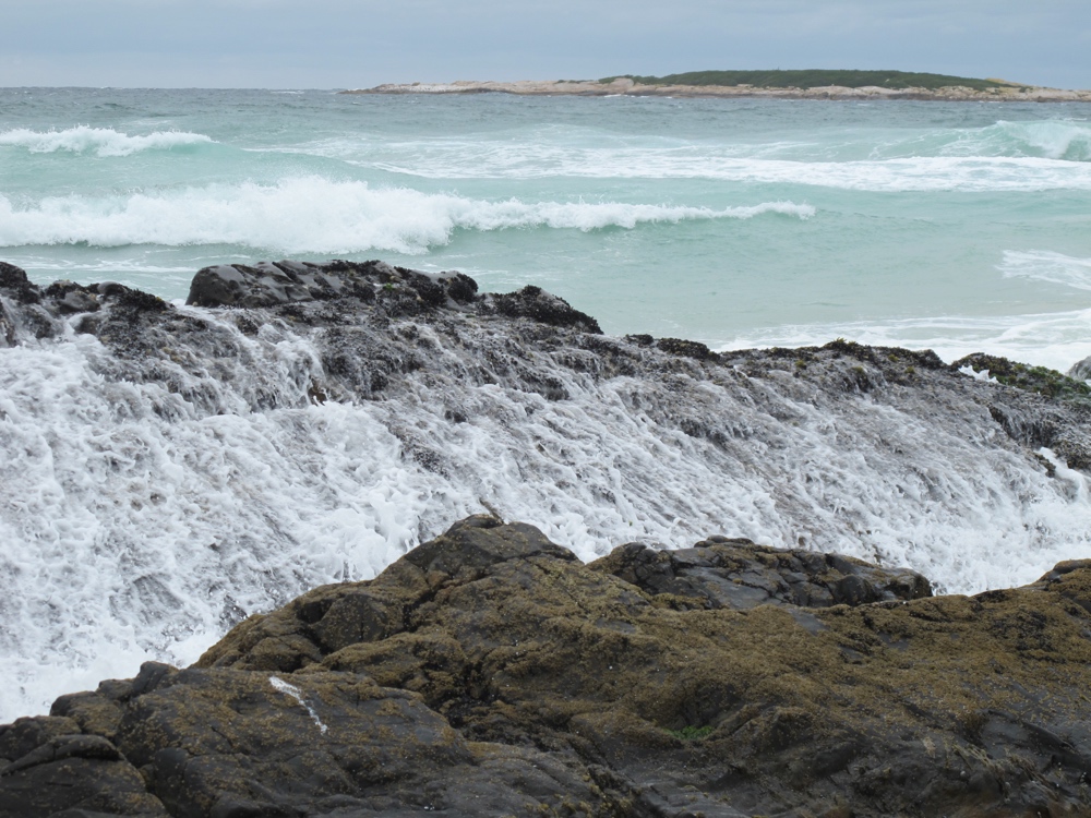 I thought these rocks were nice when a particularly large wave crashed over them.