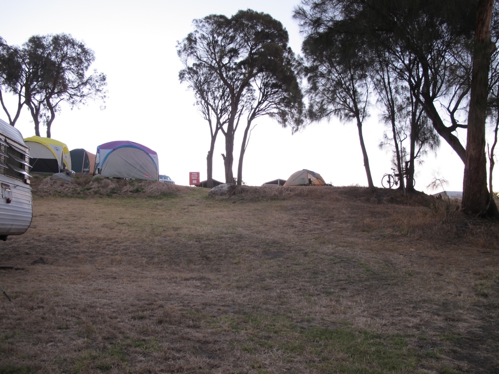 My little tent hiding at the top of the hill.